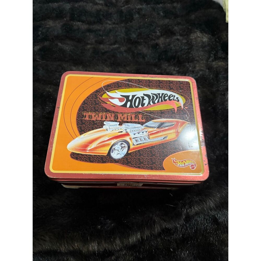 Thermos Hot Wheels Twin Mill Car Metal Lunch Box (1998) Tin Handled Mattel Latch
